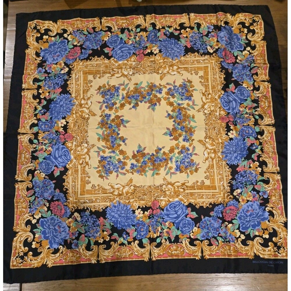 Vintage Bellodgia de Caron Paris Silk Scarf Made In Italy